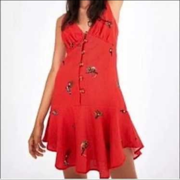 FARM Rio Coral Floral Mini Dress - Picture 1 of 6